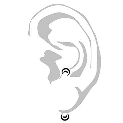 VERTICAL LOBE PIERCING