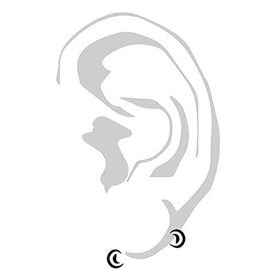 TRANSVERSE LOBE PIERCING, HORIZONTAL LOBE PIERCING