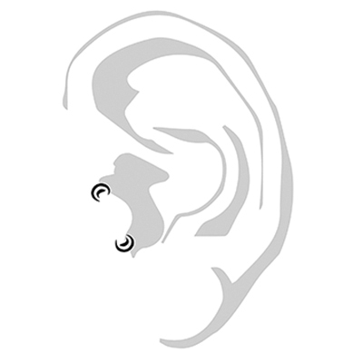 VERTICAL TRAGUS PIERCING